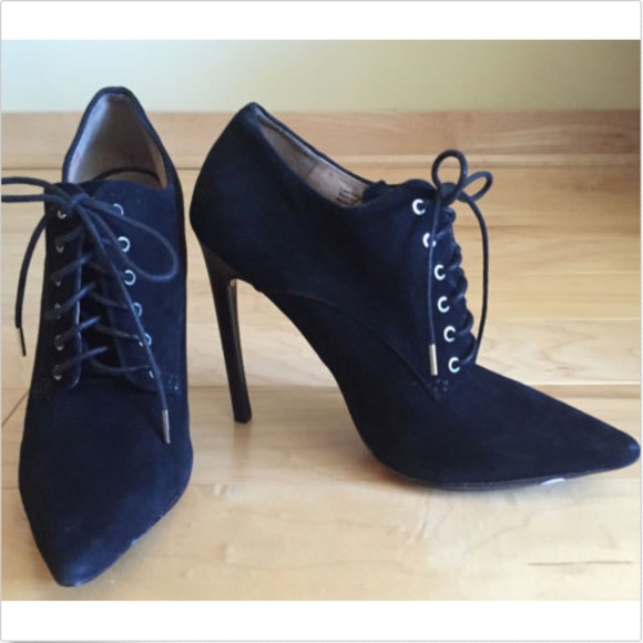 L.A.M.B. Shoes - L.A.M.B. designer lace up black stiletto booties